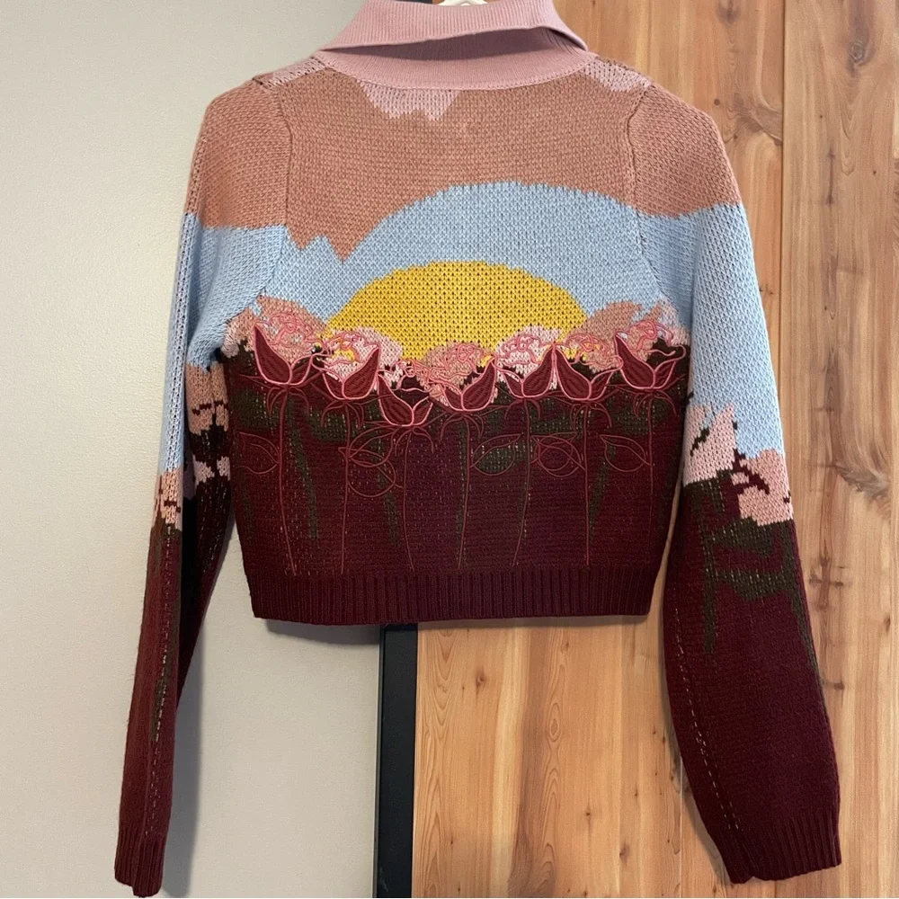 House of Sunny Garden of Eden Tripper Intarsia Cardigan XS US 2 NWT - Picture 14 of 16